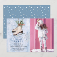 Ice Skating Party Frozen Snowflake Birthday Photo