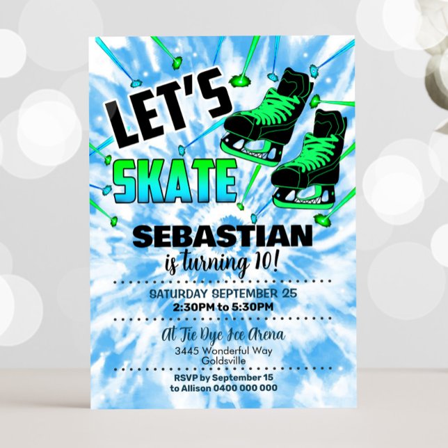 Ice Skating Party Invitation Boy Ice Skate Invite (Boy Ice Skating Party Invitation)