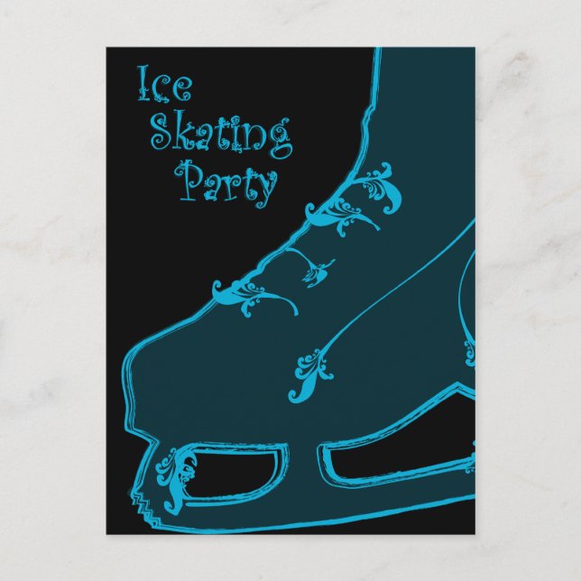ice skating party paisley invitation (Front)