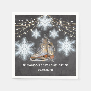 Ice Skating Party Personalised Birthday Napkin