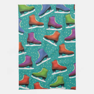 Ice Skating Pattern Tea Towel