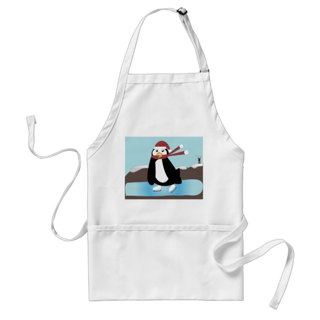 Ice Skating Penguin Apron (Front)
