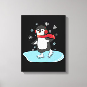 Ice Skating Penguin Canvas Print