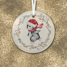 Ice Skating Penguin in Winter Wreath