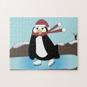 Ice Skating Penguin Jigsaw Puzzle