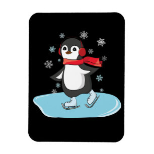 Ice Skating Penguin Magnet