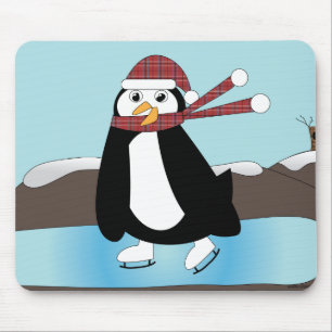 Ice Skating Penguin Mousepad