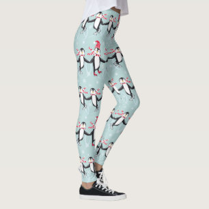 Ice Skating Penguins Pattern ID547 Leggings