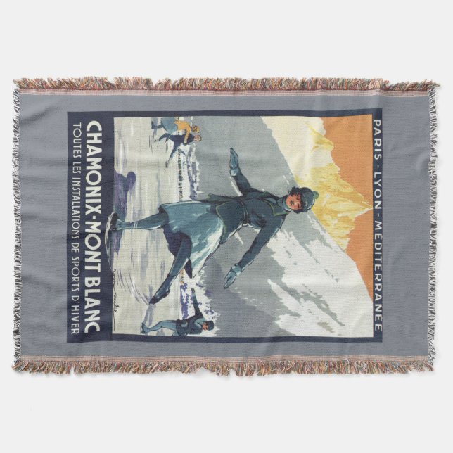 Ice Skating - PLM Olympic Promo Poster Throw Blanket (Front)