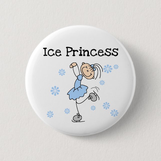 ICE SKATING PRINCESS 6 CM ROUND BADGE (Front)