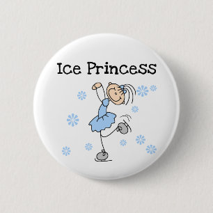 ICE SKATING PRINCESS 6 CM ROUND BADGE