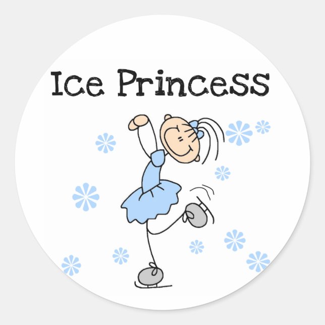 Ice Skating Princess Tshirts and Gifts Classic Round Sticker (Front)