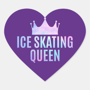 Ice Skating Queen - Ice Skating Lovers  Heart Sticker