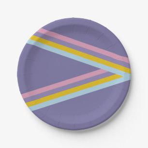 Ice Skating Retro Birthday  Paper Plate