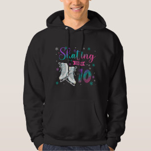 Ice Skating Rolling 10th Birthday Party Girl Famil Hoodie