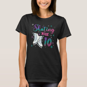 Ice Skating Rolling 10th Birthday Party Girl Famil T-Shirt