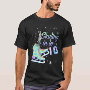 Ice Skating Rolling Tie Dye 10Th Birthday Party Gi T-Shirt