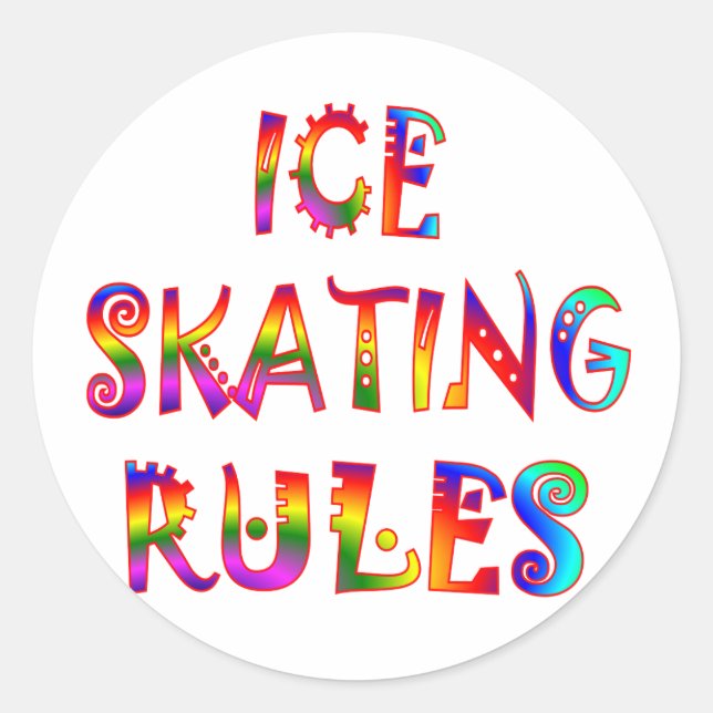 Ice Skating Rules Classic Round Sticker (Front)
