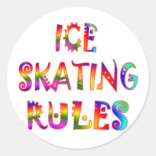 Ice Skating Rules Classic Round Sticker