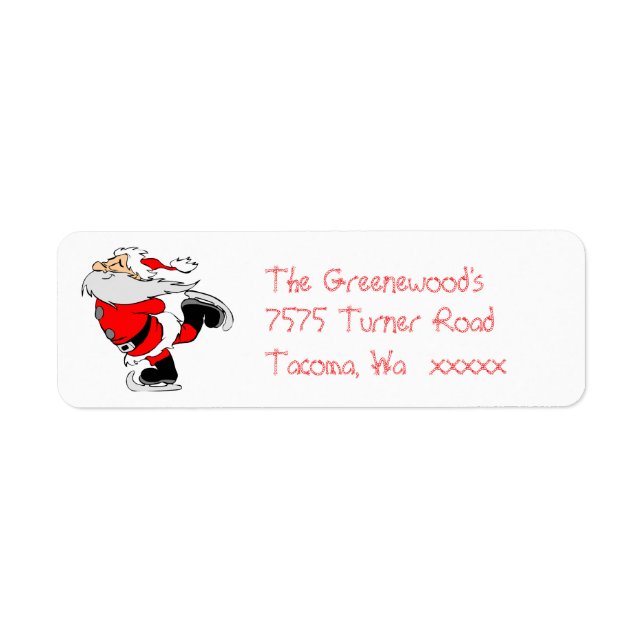 Ice Skating Santa Address Labels (Front)