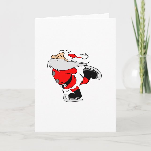 Ice Skating Santa Holiday Card (Front)
