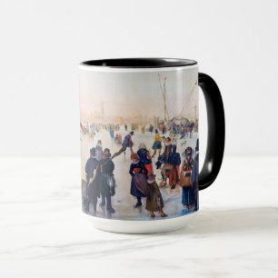 Ice Skating Scene Fine Art Christmas Gift  Mug