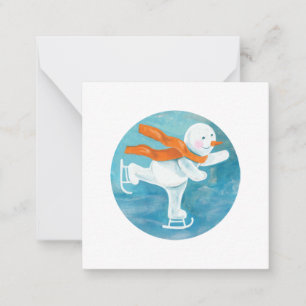 Ice Skating Snowman   Card