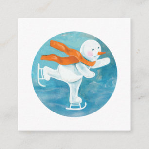 Ice Skating Snowman Enclosure Card