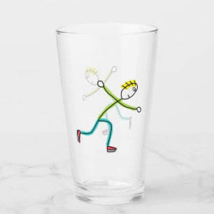 Ice Skating Stickman Glass