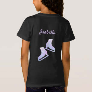 Ice skating t-shirt figure skates purple crystals