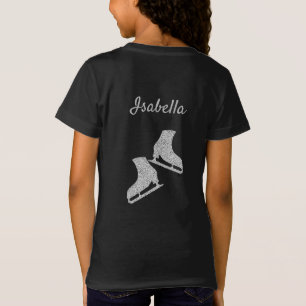 Ice skating t-shirt figure skates silver glitter