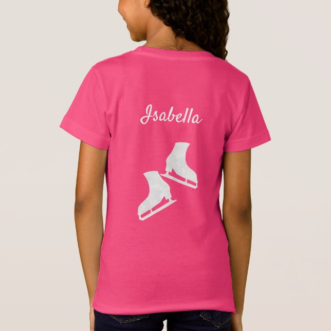 Ice skating t-shirt figure skates white (Back)