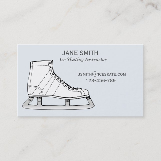 Ice Skating teacher freelance instructor Business Card (Front)