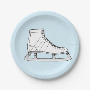 Ice skating theme girl's birthday party paper plate