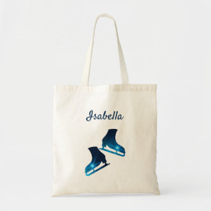 Ice skating tote bag figure skates blue stars