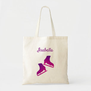 Ice skating tote bag figure skates purple pink