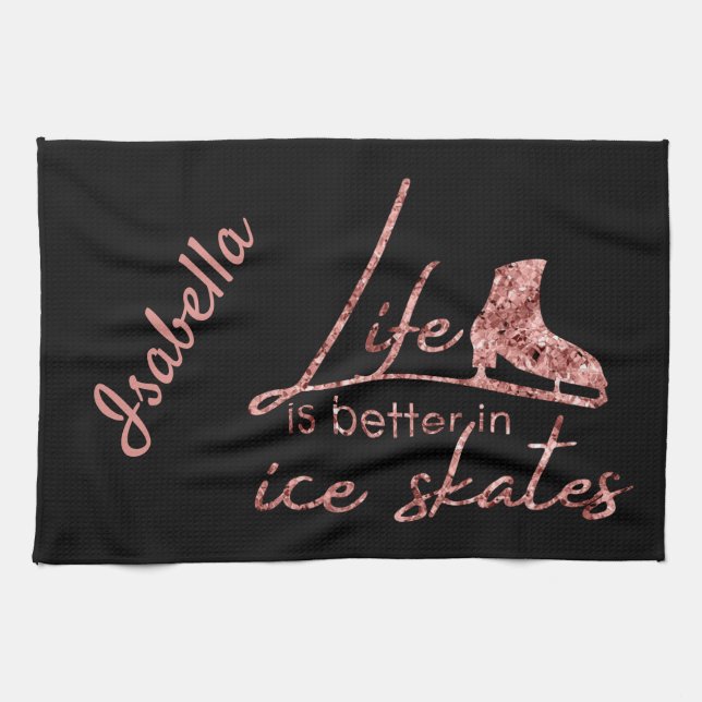 Ice Skating Towel blade rosegold skate life better (Horizontal)