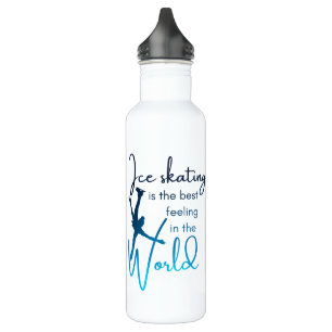Ice skating water bottle blue star best feeling