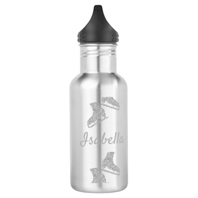 Ice skating water bottle figure skates silver (Left)
