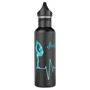Ice skating water bottle heartbeat frozen blue