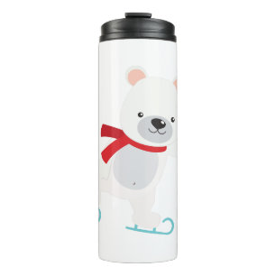 Ice Skating Winter Bear Thermal Tumbler