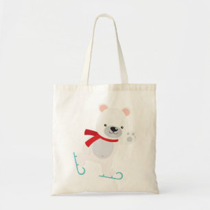 Ice Skating Winter Bear Tote Bag