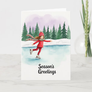 Ice Skating Winter Card