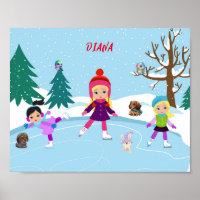  ICE SKATING with friends & animals watching