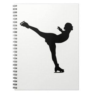 Ice Skating Woman Silhouette Notebook
