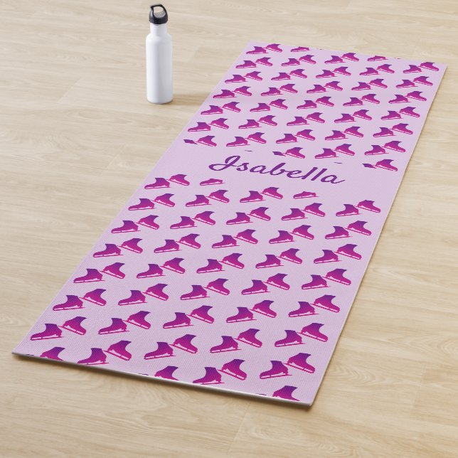 Ice skating yoga mat skate pair pattern pink (In Situ)