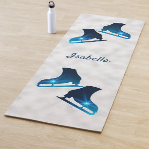 Ice skating yoga mat skate pairs blue star