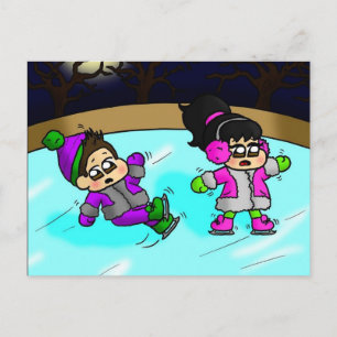 Ice slipping postcard