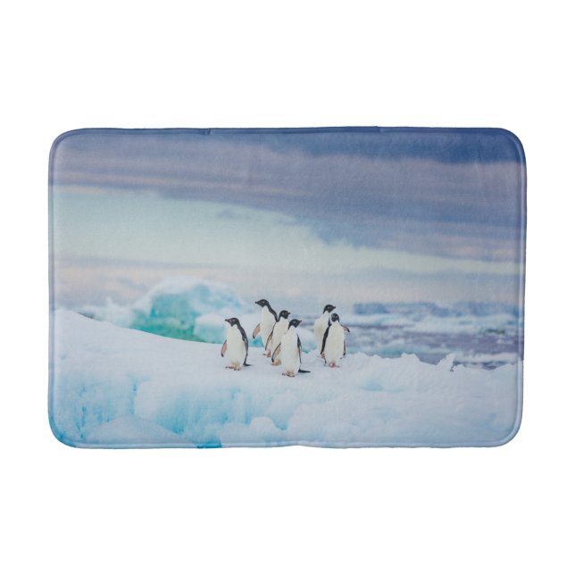 Ice & Snow | Adelie Penguins Antarctica Bath Mat (Front)