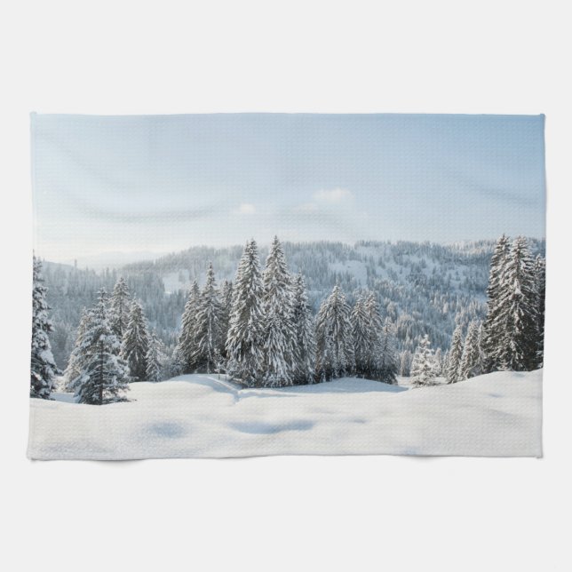 Ice & Snow | Allgäu Bavaria Germany Tea Towel (Horizontal)